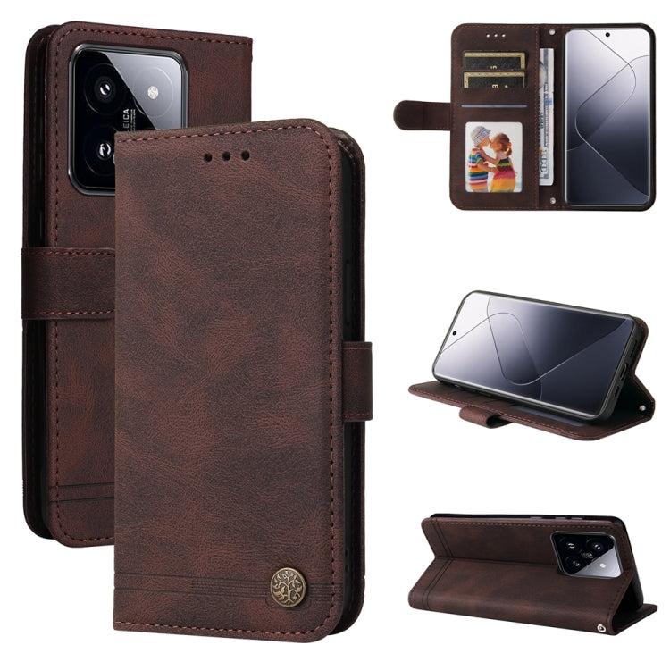 Skin Feel Life Tree Metal Button Leather Phone Case, For Xiaomi Poco F6, For Xiaomi Redmi A3, For Xiaomi Redmi Note13 Pro 4G Global/Poco M6 Pro 4G, For Xiaomi Redmi Note13 4G, For Xiaomi Redmi K70E, For Xiaomi 14 Ultra, For Xiaomi 14 Pro, For Xiaomi 14...