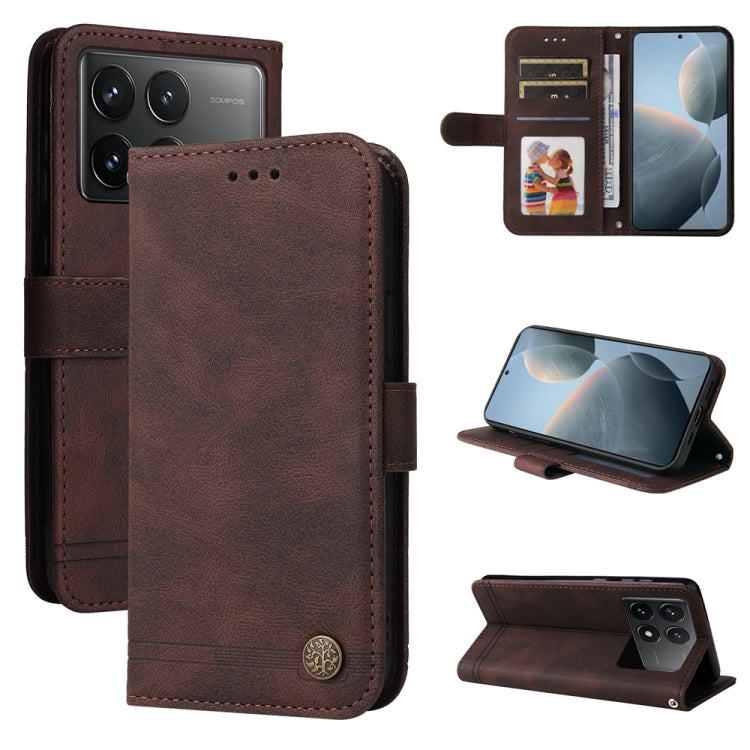 Skin Feel Life Tree Metal Button Leather Phone Case, For Xiaomi Poco F6, For Xiaomi Redmi A3, For Xiaomi Redmi Note13 Pro 4G Global/Poco M6 Pro 4G, For Xiaomi Redmi Note13 4G, For Xiaomi Redmi K70E, For Xiaomi 14 Ultra, For Xiaomi 14 Pro, For Xiaomi 14...