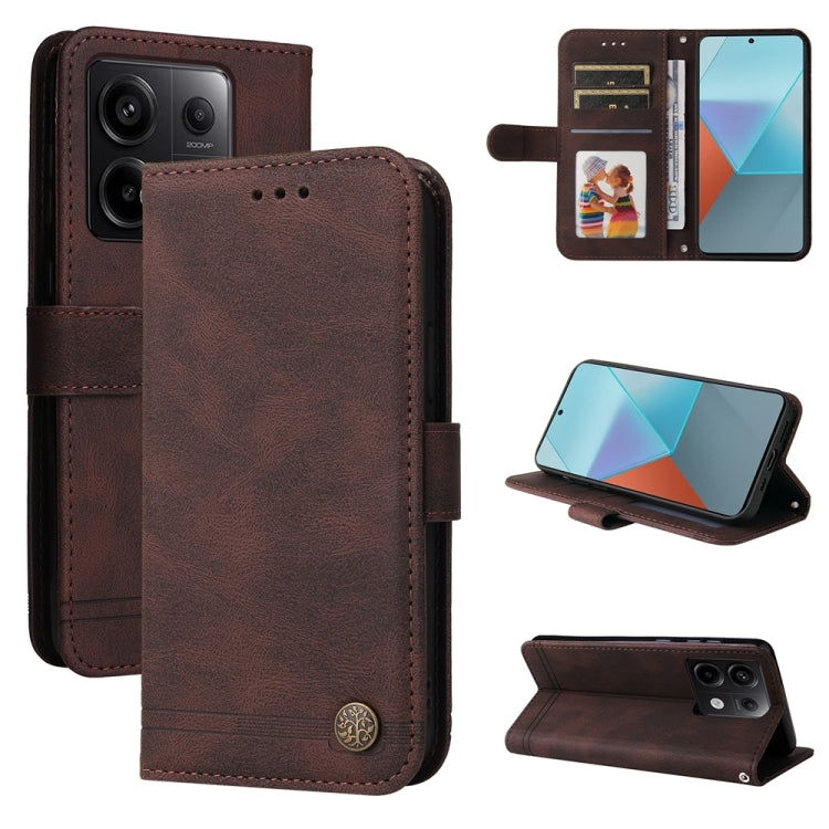 Skin Feel Life Tree Metal Button Leather Phone Case, For Xiaomi Redmi 13C 4G, For Xiaomi Redmi Note13 Pro+ 5G Global, For Xiaomi Redmi Note13 Pro 5G Global, For Xiaomi 13T / Redmi K60 Ultra, For Xiaomi Redmi K70 / K70 Pro, For Xiaomi Redmi Poco F5     ...