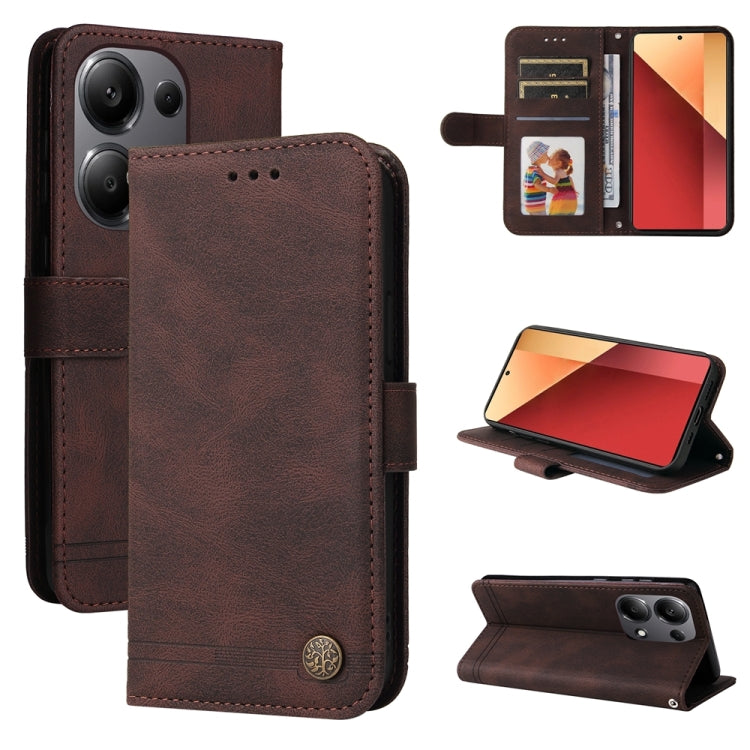 Skin Feel Life Tree Metal Button Leather Phone Case, For Xiaomi Poco F6, For Xiaomi Redmi A3, For Xiaomi Redmi Note13 Pro 4G Global/Poco M6 Pro 4G, For Xiaomi Redmi Note13 4G, For Xiaomi Redmi K70E, For Xiaomi 14 Ultra, For Xiaomi 14 Pro, For Xiaomi 14...