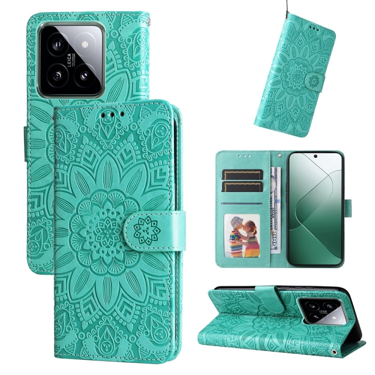 Embossed Sunflower Leather Phone Case, For Xiaomi Redmi A3, For Xiaomi Redmi Note13 Pro 4G Global/Poco M6 Pro 4G, For Xiaomi Redmi Note13 4G, For Xiaomi Redmi K70E, For Xiaomi 14 Ultra, For Xiaomi 14 Pro, For Xiaomi 14, For Xiaomi Redmi Note13 5G Globa...