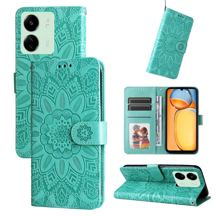 Embossed Sunflower Leather Phone Case, For Xiaomi Redmi A3, For Xiaomi Redmi Note13 Pro 4G Global/Poco M6 Pro 4G, For Xiaomi Redmi Note13 4G, For Xiaomi Redmi K70E, For Xiaomi 14 Ultra, For Xiaomi 14 Pro, For Xiaomi 14, For Xiaomi Redmi Note13 5G Globa...