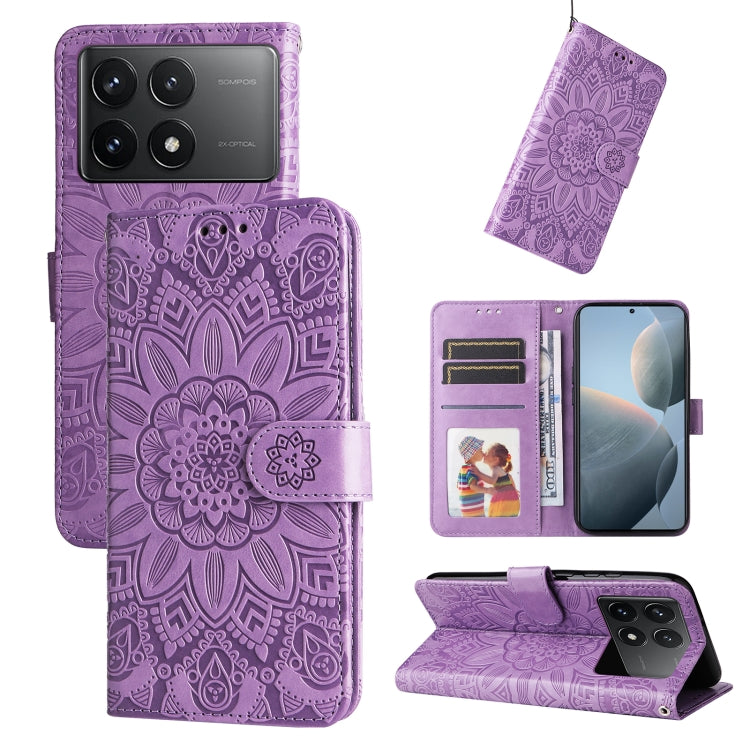 Embossed Sunflower Leather Phone Case, For Xiaomi Redmi A3, For Xiaomi Redmi Note13 Pro 4G Global/Poco M6 Pro 4G, For Xiaomi Redmi Note13 4G, For Xiaomi Redmi K70E, For Xiaomi 14 Ultra, For Xiaomi 14 Pro, For Xiaomi 14, For Xiaomi Redmi Note13 5G Globa...