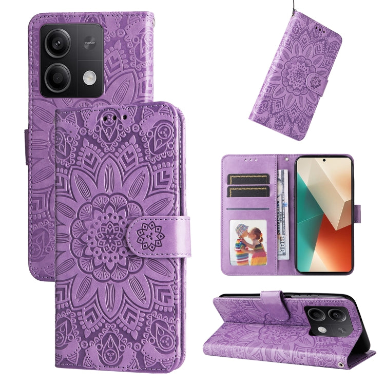 Embossed Sunflower Leather Phone Case, For Xiaomi Redmi A3, For Xiaomi Redmi Note13 Pro 4G Global/Poco M6 Pro 4G, For Xiaomi Redmi Note13 4G, For Xiaomi Redmi K70E, For Xiaomi 14 Ultra, For Xiaomi 14 Pro, For Xiaomi 14, For Xiaomi Redmi Note13 5G Globa...