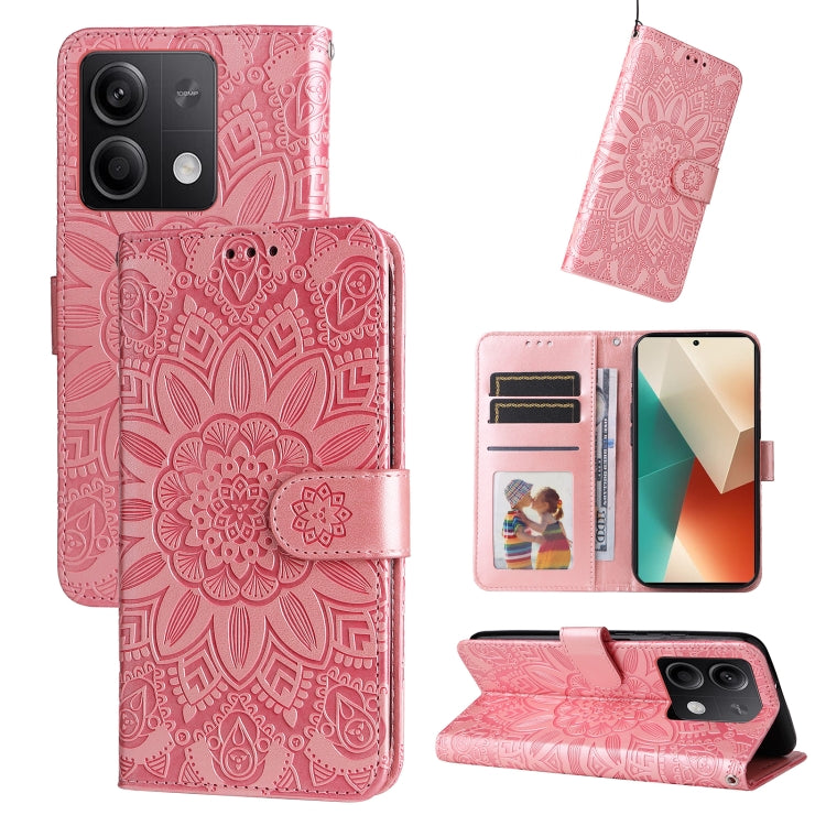 Embossed Sunflower Leather Phone Case, For Xiaomi Redmi A3, For Xiaomi Redmi Note13 Pro 4G Global/Poco M6 Pro 4G, For Xiaomi Redmi Note13 4G, For Xiaomi Redmi K70E, For Xiaomi 14 Ultra, For Xiaomi 14 Pro, For Xiaomi 14, For Xiaomi Redmi Note13 5G Globa...