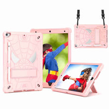 Load image into Gallery viewer, Spider Texture Silicone Hybrid PC Tablet Case with Shoulder Strap