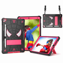 Load image into Gallery viewer, Spider Texture Silicone Hybrid PC Tablet Case with Shoulder Strap