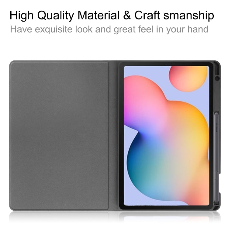 For Samsung Galaxy Tab S6 Lite P610 / P615 Cowhide Texture TPU Tablet Horizontal Flip Leather Case with Holder & Sleep / Wake-Up Function & Pen Slot