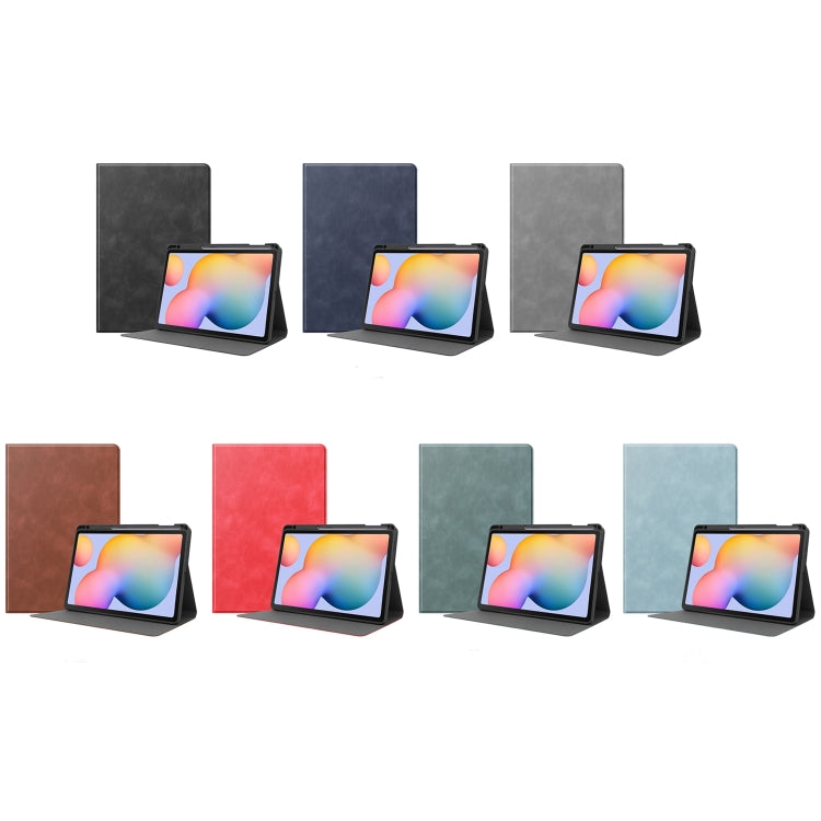 For Samsung Galaxy Tab S6 Lite P610 / P615 Cowhide Texture TPU Tablet Horizontal Flip Leather Case with Holder & Sleep / Wake-Up Function & Pen Slot