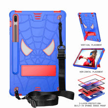 Load image into Gallery viewer, Spider Texture Silicone Hybrid PC Tablet Case with Shoulder Strap