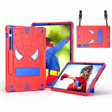 Load image into Gallery viewer, Spider Texture Silicone Hybrid PC Tablet Case with Shoulder Strap