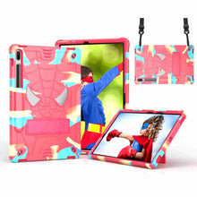 Load image into Gallery viewer, Spider Texture Silicone Hybrid PC Tablet Case with Shoulder Strap