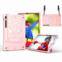 Load image into Gallery viewer, Spider Texture Silicone Hybrid PC Tablet Case with Shoulder Strap