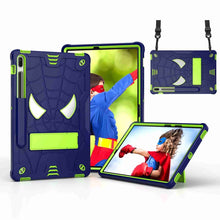 Load image into Gallery viewer, Spider Texture Silicone Hybrid PC Tablet Case with Shoulder Strap
