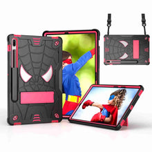 Load image into Gallery viewer, Spider Texture Silicone Hybrid PC Tablet Case with Shoulder Strap