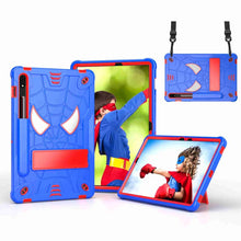 Load image into Gallery viewer, Spider Texture Silicone Hybrid PC Tablet Case with Shoulder Strap