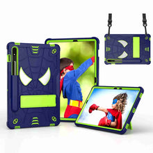 Load image into Gallery viewer, Spider Texture Silicone Hybrid PC Tablet Case with Shoulder Strap