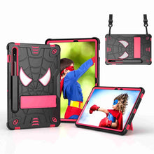 Load image into Gallery viewer, Spider Texture Silicone Hybrid PC Tablet Case with Shoulder Strap