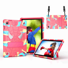 Load image into Gallery viewer, Spider Texture Silicone Hybrid PC Tablet Case with Shoulder Strap