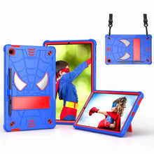 Load image into Gallery viewer, Spider Texture Silicone Hybrid PC Tablet Case with Shoulder Strap