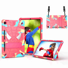 Load image into Gallery viewer, Spider Texture Silicone Hybrid PC Tablet Case with Shoulder Strap