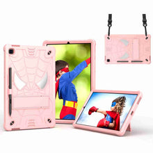 Load image into Gallery viewer, Spider Texture Silicone Hybrid PC Tablet Case with Shoulder Strap