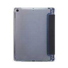 Load image into Gallery viewer, 3-folding Electric Pressed Skin Texture Horizontal Flip Shockproof Transparent TPU + PU Leather Case with Holder &amp; Pen Slot &amp; Sleep / Wake-up Function, For iPad 10.2 2021 / 2020 / 2019