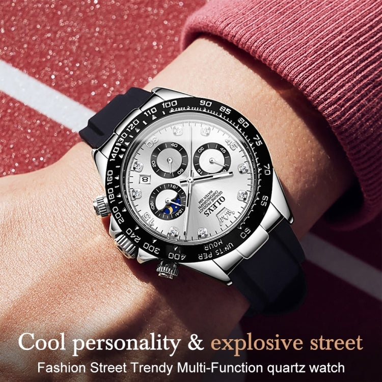 OLEVS 2875 Men Multifunctional Sports Chronograph Waterproof Quartz Watch