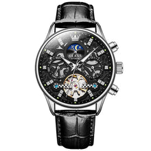 Load image into Gallery viewer, OLEVS 6658 Men Luminous Waterproof Leather Strap Mechanical Watch