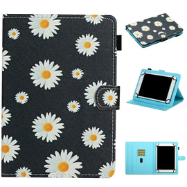 Flower Pattern Horizontal Flip Leather Case with Card Slots & Holder