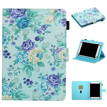 Load image into Gallery viewer, Flower Pattern Horizontal Flip Leather Case with Card Slots &amp; Holder
