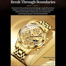 Load image into Gallery viewer, OLEVS 9947 Men Multifunctional Hollow Waterproof Quartz Watch