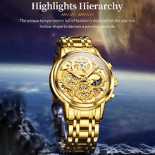 Load image into Gallery viewer, OLEVS 9947 Men Multifunctional Hollow Waterproof Quartz Watch