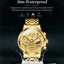Load image into Gallery viewer, OLEVS 9947 Men Multifunctional Hollow Waterproof Quartz Watch