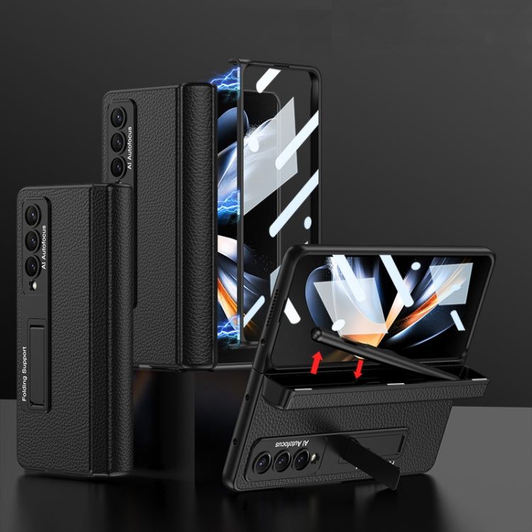 GKK Integrated Fold Hinge Leather Phone Case with Holder