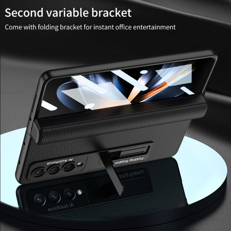 GKK Integrated Fold Hinge Leather Phone Case with Holder