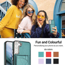 Load image into Gallery viewer, Shockproof Leather Phone Case with Card Holder, For Samsung Galaxy S21 FE 5G, For Samsung Galaxy A32 4G, For Samsung Galaxy A72 4G / A72 5G, For Samsung Galaxy A52 4G / A52 5G, For Samsung Galaxy A12 4G / M12, For Samsung Galaxy A32 5G