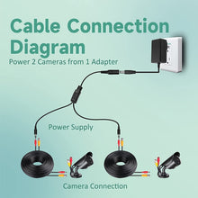 Load image into Gallery viewer, 5.5 x 2.1mm Female to Male Plug DC Power Splitter Adapter Power Cable, 30cm, 70cm