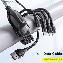 Load image into Gallery viewer, YESIDO CA111 1.2m 4A USB to Dual Type-C + Dual 8 Pin Charging Cable, CA111