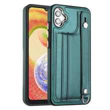 Load image into Gallery viewer, Shockproof Leather Phone Case with Wrist Strap, For Samsung Galaxy A04E / F04 / M04, For Samsung Galaxy A14 4G / A14 5G, For Samsung Galaxy A34 5G, For Samsung Galaxy A54 5G, For Samsung Galaxy S23 Ultra, For Samsung Galaxy S23, For Samsung Galaxy A04 ...