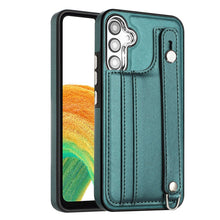 Load image into Gallery viewer, Shockproof Leather Phone Case with Wrist Strap, For Samsung Galaxy A04E / F04 / M04, For Samsung Galaxy A14 4G / A14 5G, For Samsung Galaxy A34 5G, For Samsung Galaxy A54 5G, For Samsung Galaxy S23 Ultra, For Samsung Galaxy S23, For Samsung Galaxy A04 ...