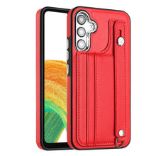 Load image into Gallery viewer, Shockproof Leather Phone Case with Wrist Strap, For Samsung Galaxy A04E / F04 / M04, For Samsung Galaxy A14 4G / A14 5G, For Samsung Galaxy A34 5G, For Samsung Galaxy A54 5G, For Samsung Galaxy S23 Ultra, For Samsung Galaxy S23, For Samsung Galaxy A04 ...