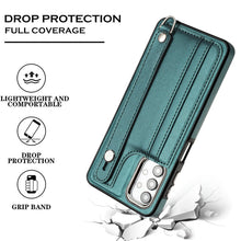 Load image into Gallery viewer, Shockproof Leather Phone Case with Wrist Strap, For Samsung Galaxy A23 4G / F23 5G / M23 5G, For Samsung Galaxy A53 5G, For Samsung Galaxy A73 5G, For Samsung Galaxy A33 5G, For Samsung Galaxy A13 4G, For Samsung Galaxy S22 Ultra 5G                    ...