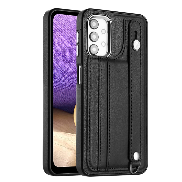Shockproof Leather Phone Case with Wrist Strap, For Samsung Galaxy A23 4G / F23 5G / M23 5G, For Samsung Galaxy A53 5G, For Samsung Galaxy A73 5G, For Samsung Galaxy A33 5G, For Samsung Galaxy A13 4G, For Samsung Galaxy S22 Ultra 5G                    ...