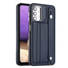 Load image into Gallery viewer, Shockproof Leather Phone Case with Wrist Strap, For Samsung Galaxy A23 4G / F23 5G / M23 5G, For Samsung Galaxy A53 5G, For Samsung Galaxy A73 5G, For Samsung Galaxy A33 5G, For Samsung Galaxy A13 4G, For Samsung Galaxy S22 Ultra 5G                    ...