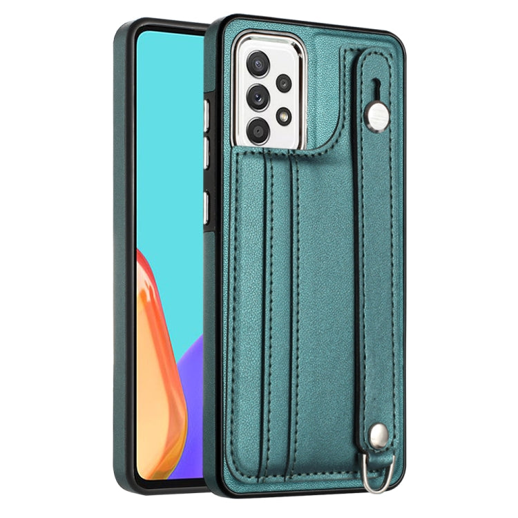 Shockproof Leather Phone Case with Wrist Strap, For Samsung Galaxy A23 4G / F23 5G / M23 5G, For Samsung Galaxy A53 5G, For Samsung Galaxy A73 5G, For Samsung Galaxy A33 5G, For Samsung Galaxy A13 4G, For Samsung Galaxy S22 Ultra 5G                    ...