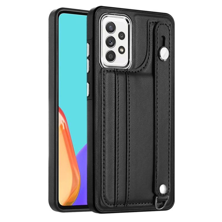 Shockproof Leather Phone Case with Wrist Strap, For Samsung Galaxy A23 4G / F23 5G / M23 5G, For Samsung Galaxy A53 5G, For Samsung Galaxy A73 5G, For Samsung Galaxy A33 5G, For Samsung Galaxy A13 4G, For Samsung Galaxy S22 Ultra 5G                    ...