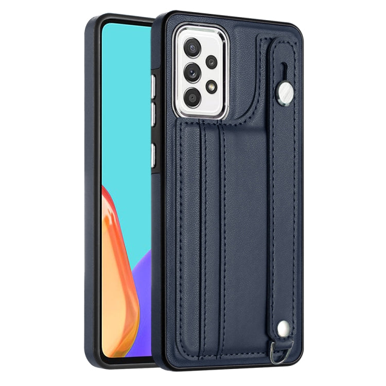 Shockproof Leather Phone Case with Wrist Strap, For Samsung Galaxy A23 4G / F23 5G / M23 5G, For Samsung Galaxy A53 5G, For Samsung Galaxy A73 5G, For Samsung Galaxy A33 5G, For Samsung Galaxy A13 4G, For Samsung Galaxy S22 Ultra 5G                    ...
