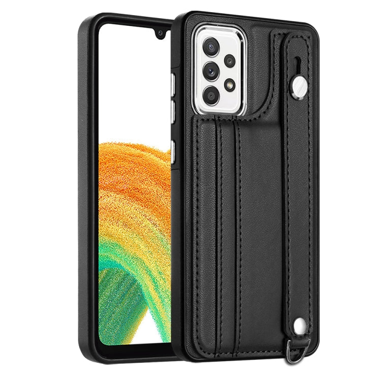 Shockproof Leather Phone Case with Wrist Strap, For Samsung Galaxy A23 4G / F23 5G / M23 5G, For Samsung Galaxy A53 5G, For Samsung Galaxy A73 5G, For Samsung Galaxy A33 5G, For Samsung Galaxy A13 4G, For Samsung Galaxy S22 Ultra 5G                    ...