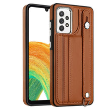 Load image into Gallery viewer, Shockproof Leather Phone Case with Wrist Strap, For Samsung Galaxy A23 4G / F23 5G / M23 5G, For Samsung Galaxy A53 5G, For Samsung Galaxy A73 5G, For Samsung Galaxy A33 5G, For Samsung Galaxy A13 4G, For Samsung Galaxy S22 Ultra 5G                    ...